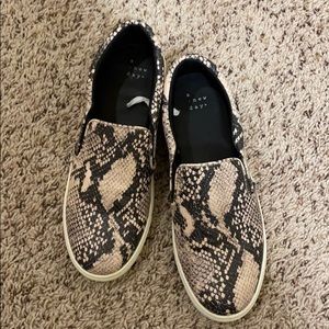 Snake Print Slip-On Shoes